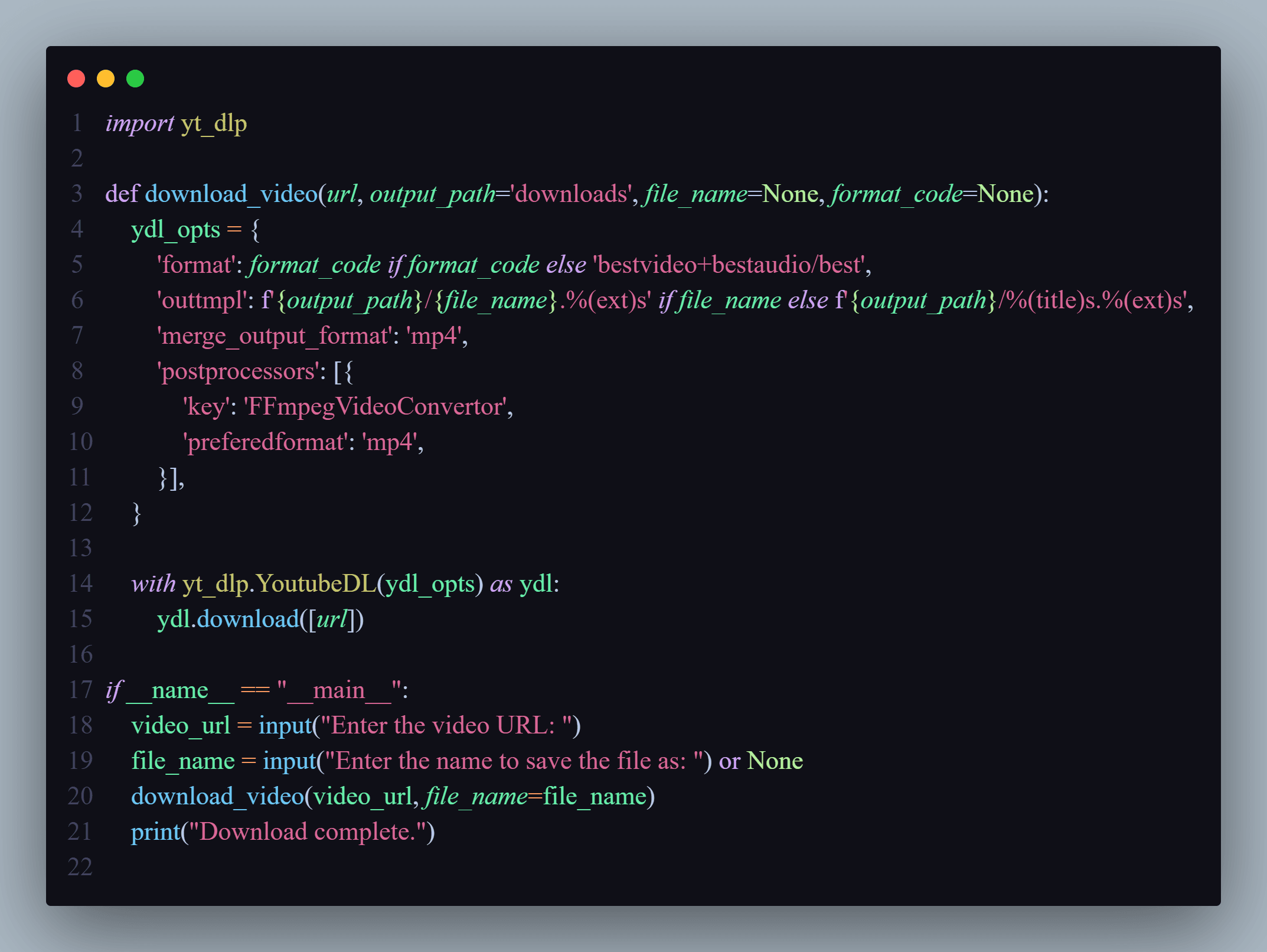 Python Video Downloader CLI preview